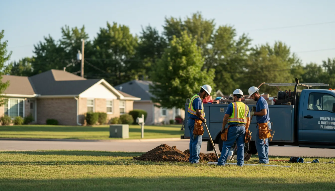 Residential water line and bathroom plumbing service in Saint Marys, IA